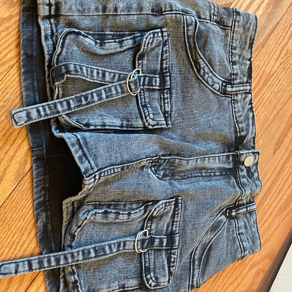 Stylish Denim Shorts with Buckle Details